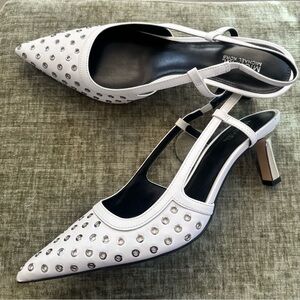 Michael Kors Silver Studded White Heels